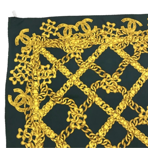 SOLD CHANEL CC Logo 100% Silk Scarf Multicolor - Picture 4 of 4